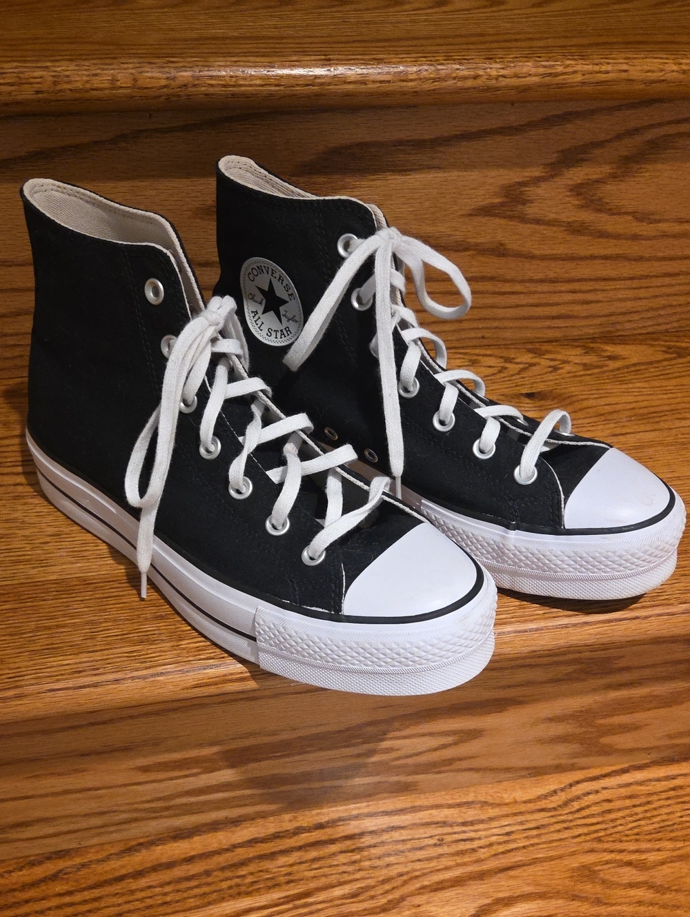 Converse Chuck Taylor All Star Lift High Top Sneakers in Black and White